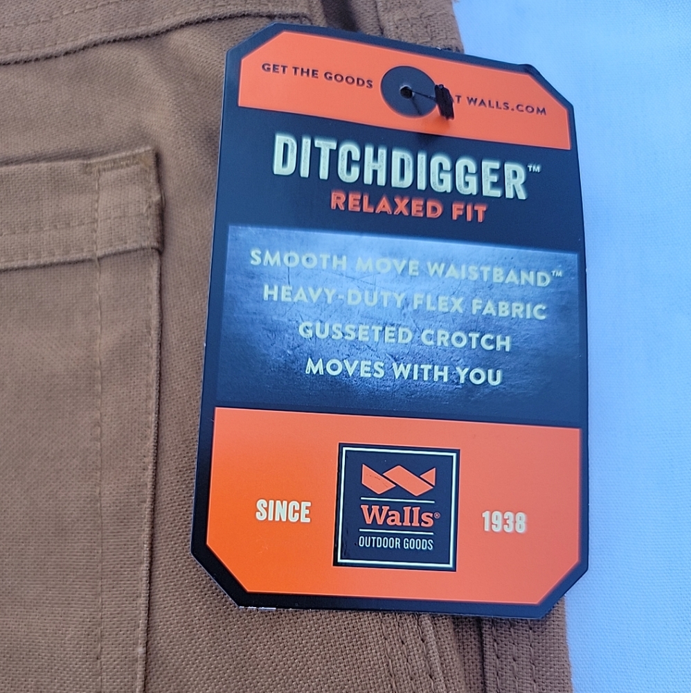 Walls Ditchdigger Work Pants. RUST. Doubleknee, heavy Duty flex fabric, cell pkt